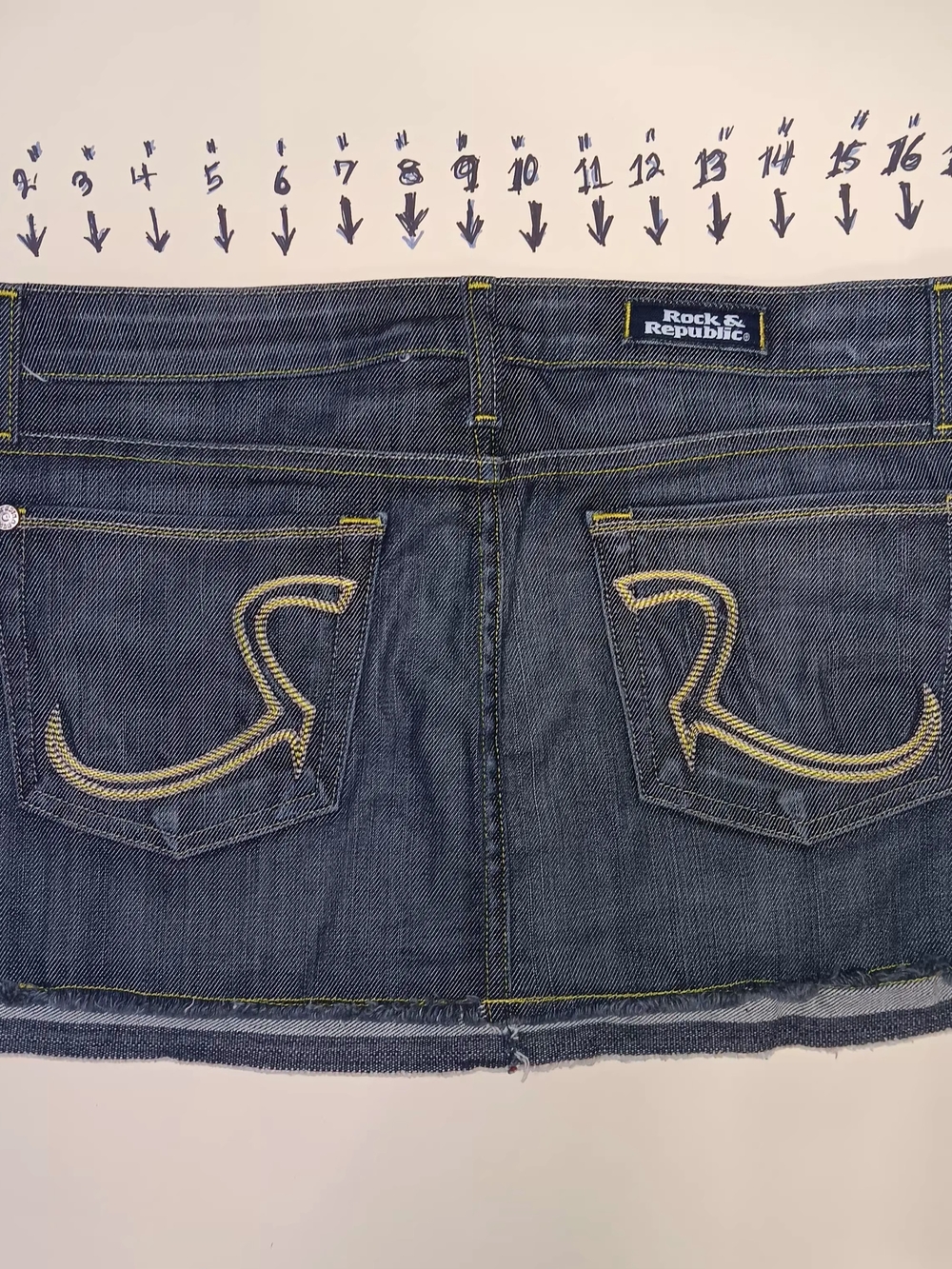 Rock & Republic Women's Dark Blue Denim Mini Skirt Shorts